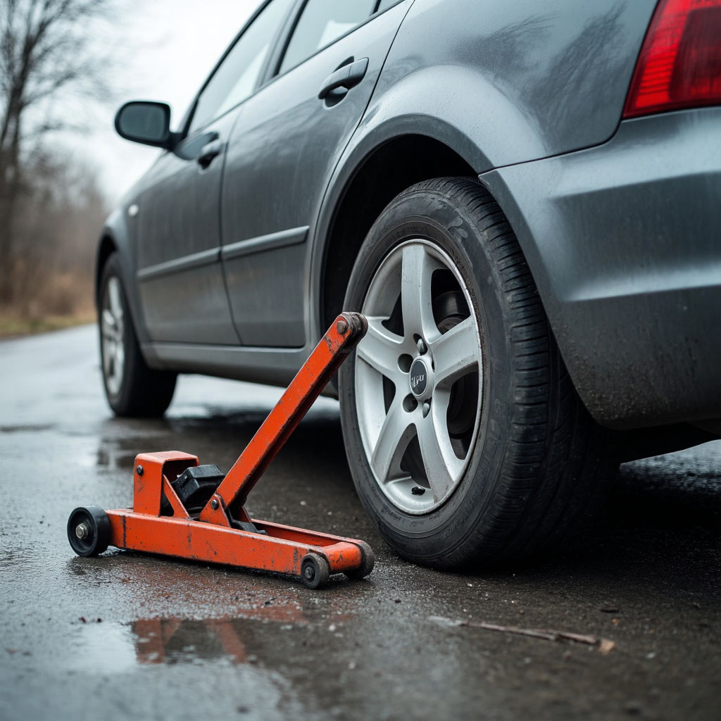 домкрат спустило колесо